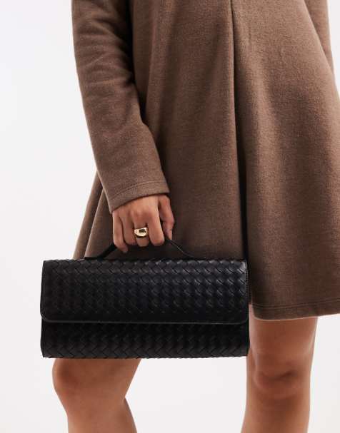 Glamorous - Vævet clutch-taske i sort - view 1