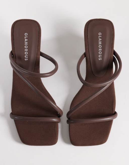 Glamorous wedge sandals in brown, 2 of 4