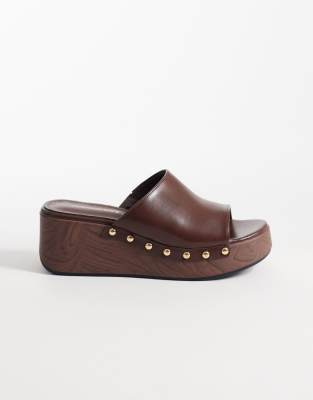 Glamorous Wedge Sandals In Brown