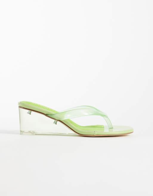 Glamorous wedge sandals in green jelly, 3 of 4
