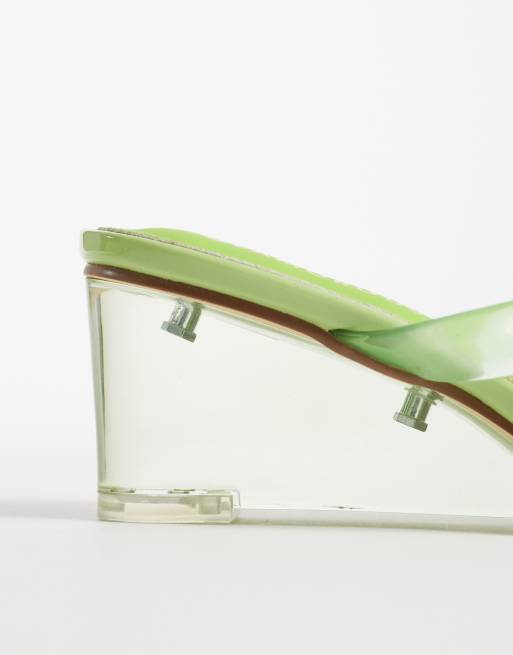 Glamorous wedge sandals in green jelly, 4 of 4