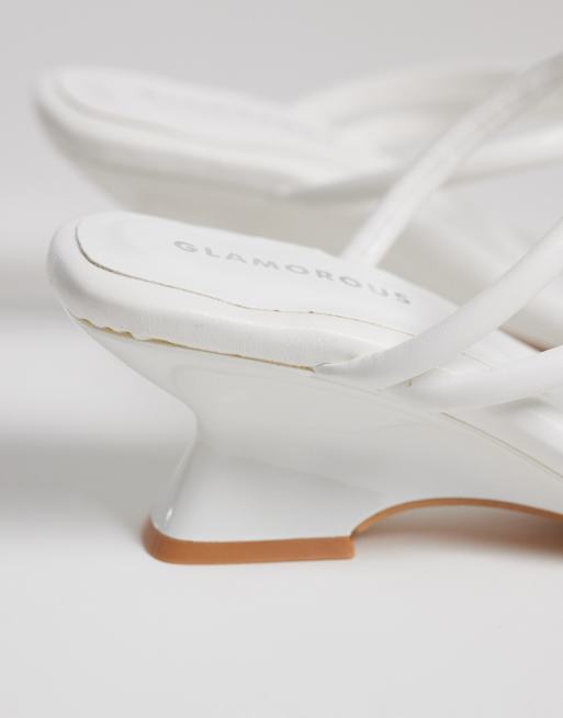 Glamorous wedge sandals in white, 3 of 4