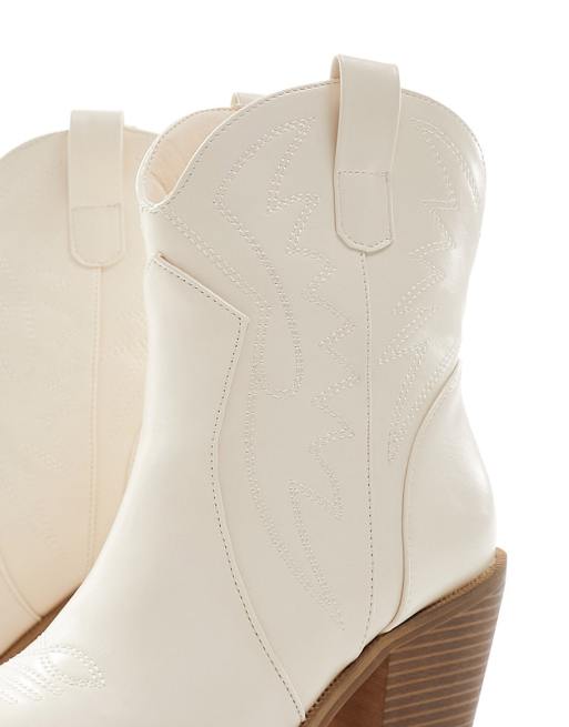 Cream wedge hot sale boots