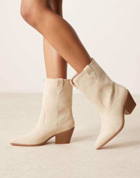 Glamorous - Western enkellaarzen in roze met wassing - view 1
