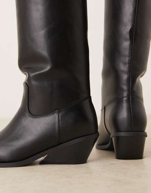 Glamorous western knee boots in black, 3 of 4