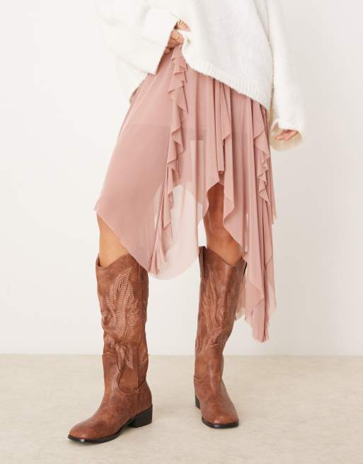 Glamorous western knee boots in brown, 4 of 4