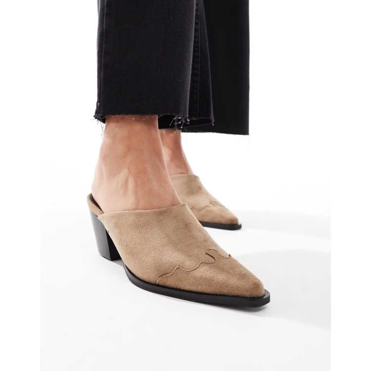 Glamorous western mules in taupe ASOS
