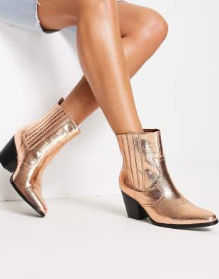 Glamorous - Western-Stiefeletten in Bronze, exklusiv bei ASOS-Braun