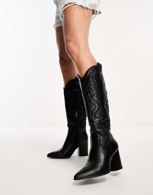 Glamorous - Westernstiefel in Schwarz mit Absatz