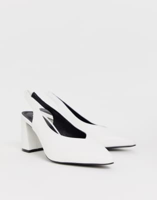 block heel sling back court shoes
