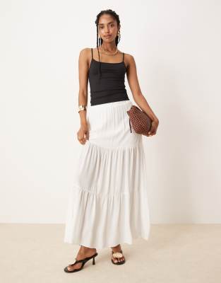 Glamorous White midi skirt in white