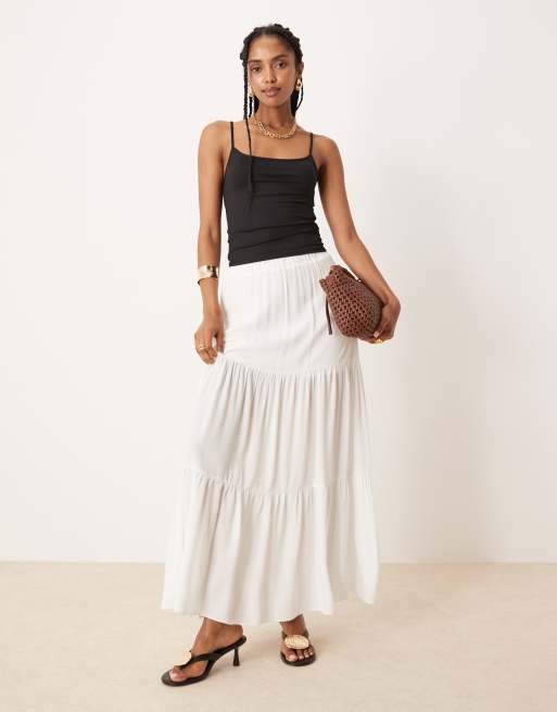 Glamorous White midi skirt in white