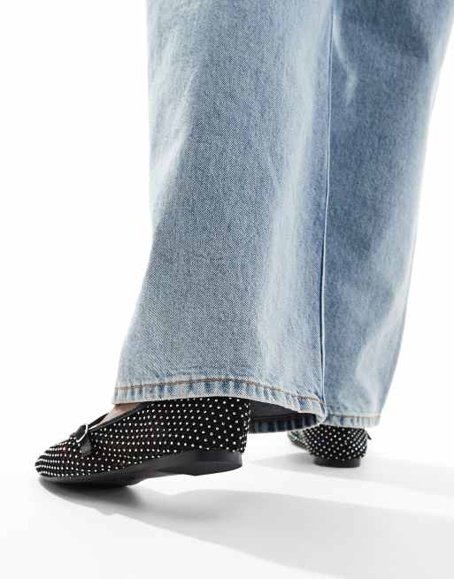 Glamorous Wide Fit - Ballerine nere in rete a pianta larga, 4 di 4