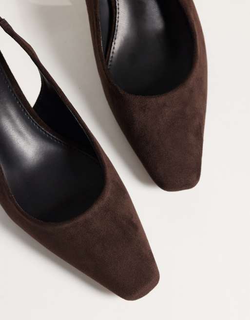 Glamorous Wide Fit ballet flats in brown suede, 3 of 4