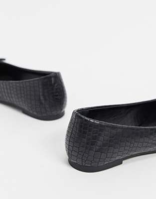 wide fit black ballet pumps