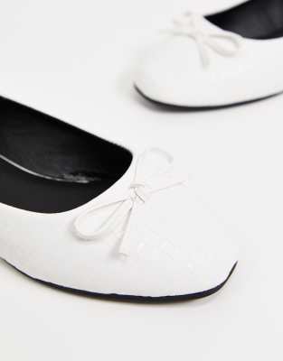 wide fit white ballet pumps