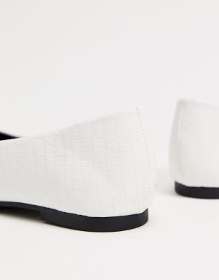 wide fit white ballet pumps