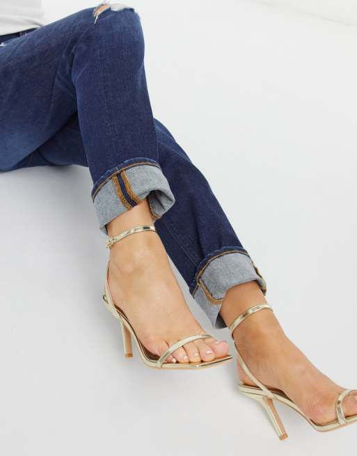 Barely there gold heels new arrivals