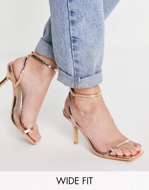 Rose gold wide store heels