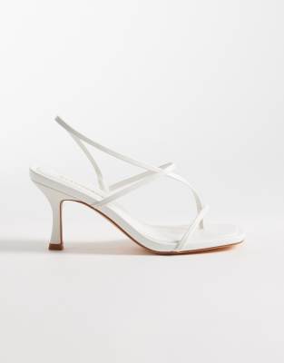 Glamorous Wide Fit Barely There Heeled Sandals With In Metallic