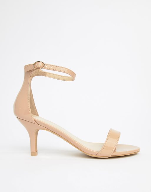 Beige kitten heel hot sale sandals