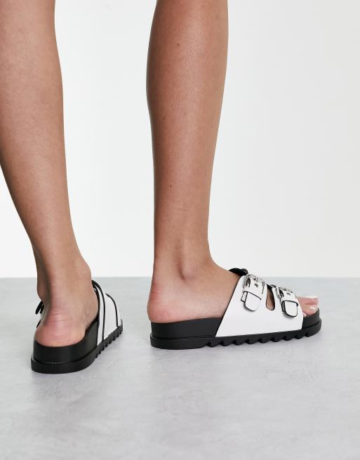 Glamorous Wide Fit – Białe sandały z dwiema klamrami, 2 z 4