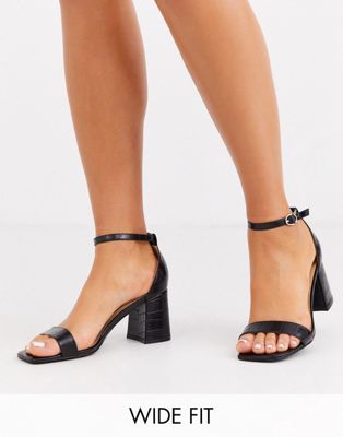 croc black heels