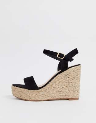 wide fit black wedges