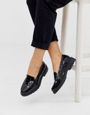 black patent loafers wide fit