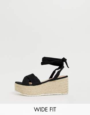 wide fit tie up espadrilles