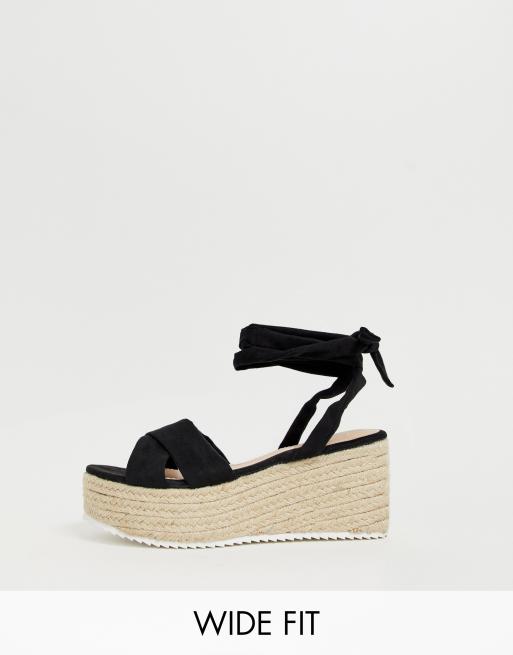 tie up black espadrilles