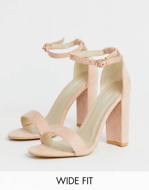 Glamorous Wide Fit blush barely there heeled sandals | ASOS
