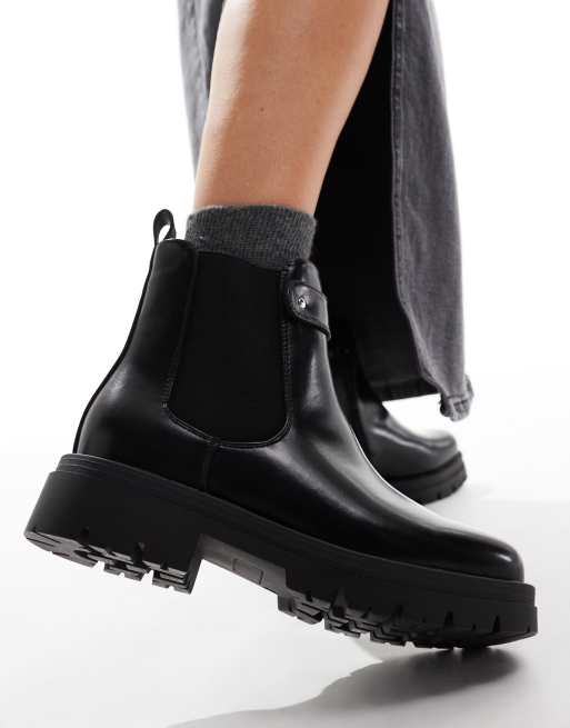 Glamorous Wide Fit Bottines Chelsea a semelle chunky Noir