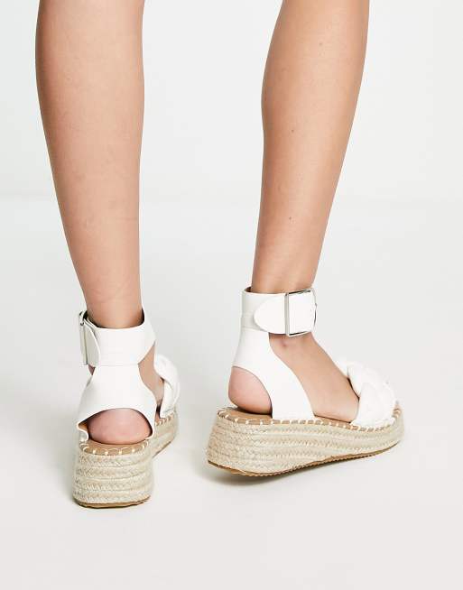 Espadrille flatform hot sale sandals white