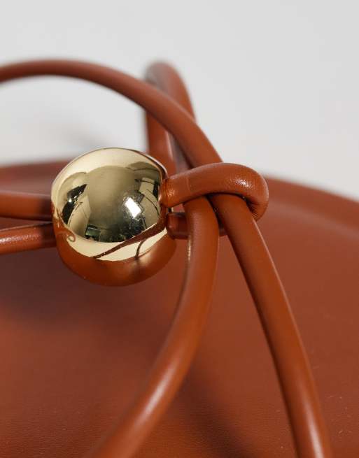 Glamorous Wide Fit - Brune flade sandaler med guldfarvede detaljer, 3 af 4