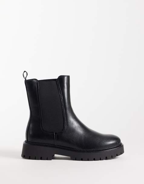Glamorous Wide Fit chunky ankle boots in black - view 1