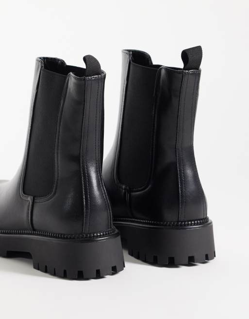 Glamorous Wide Fit chunky ankle boots in black, 4 of 4