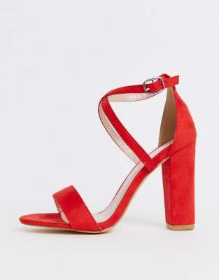 wide fit red sandals
