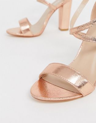 wide rose gold sandals