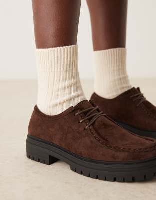 Glamorous Wide Fit Derby Shoes In Brown