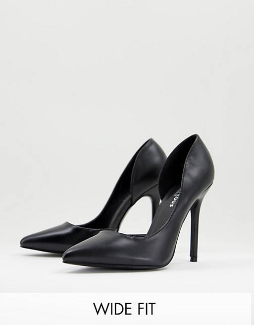 Shoes Heels/Glamorous Wide Fit D'orsay court shoes in black 