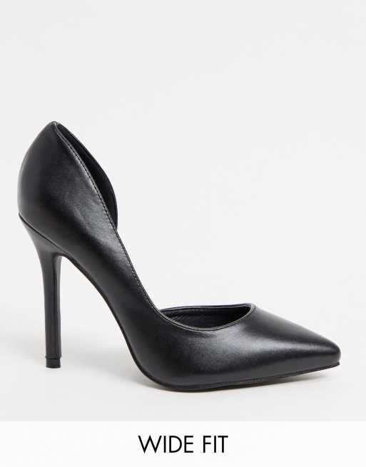 Glamorous Wide Fit D orsay pumps in black