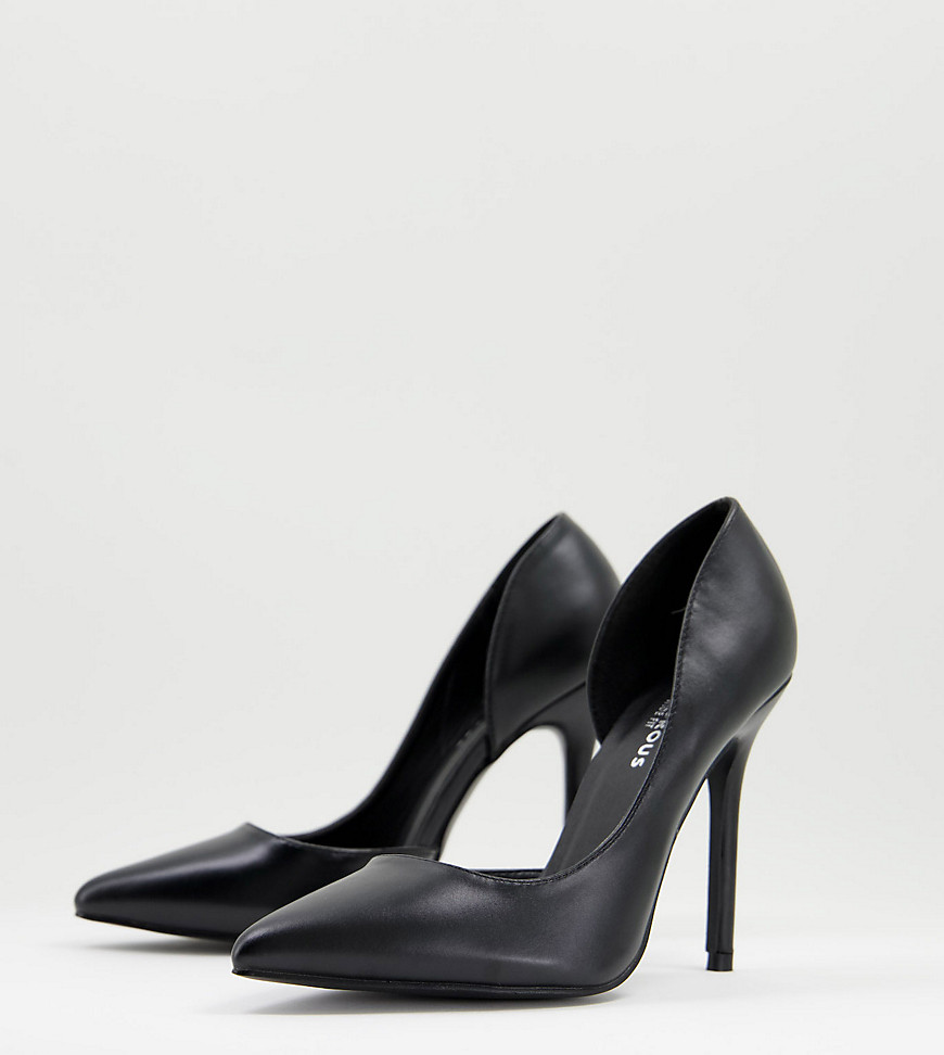Glamorous Wide Fit D'orsay Pumps In Black