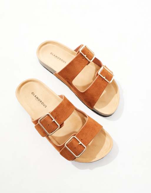 Double buckle strap footbed hot sale sandals