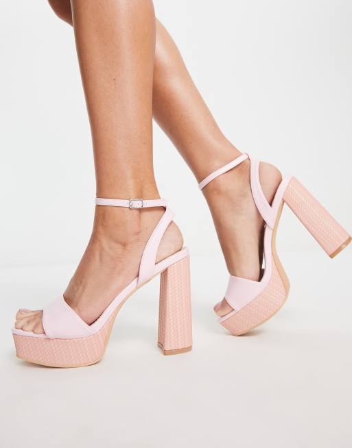 Baby pink heeled on sale shoes