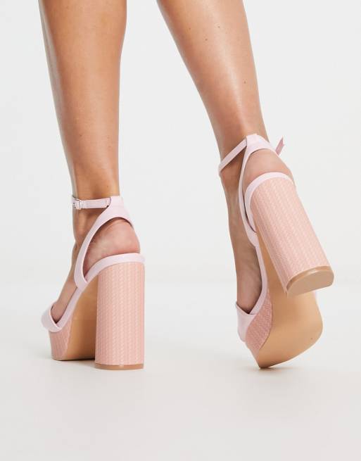 Baby pink high hot sale heel sandals