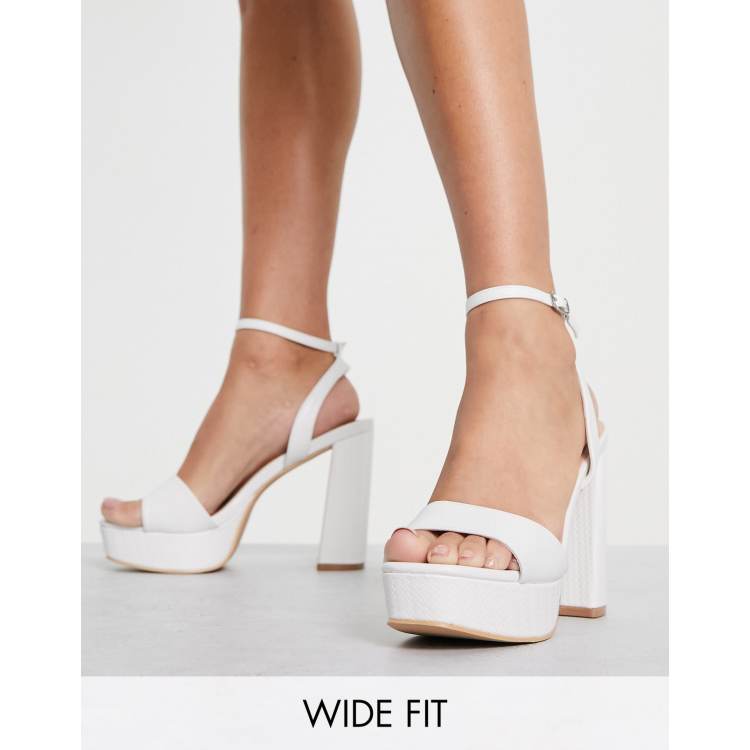 Wide fit 2024 white heels