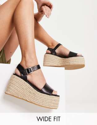 espadrille platform sandals in black