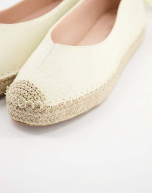 Glamorous Wide Fit - Espadrilles à nouer sur la cheville - Beige, 3 de 4