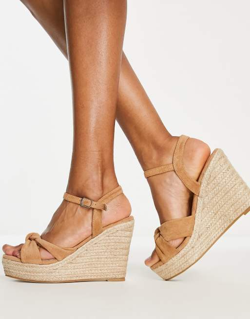 Glamorous Wide Fit - Espadrilles compensées en polyuréthane - Fauve, 3 de 4